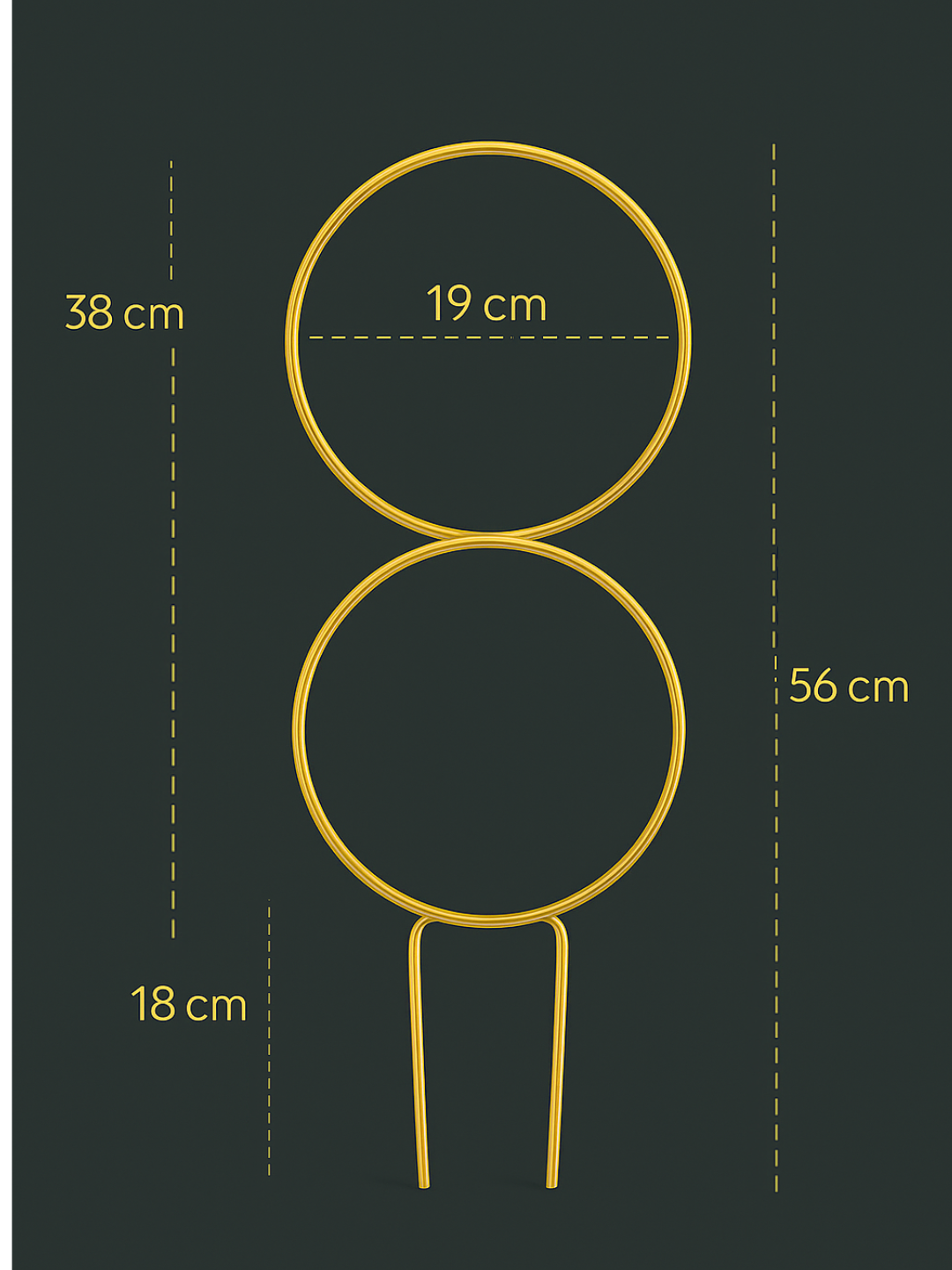 ÇİFT HALKA Metal Bitki Desteği 56 cm