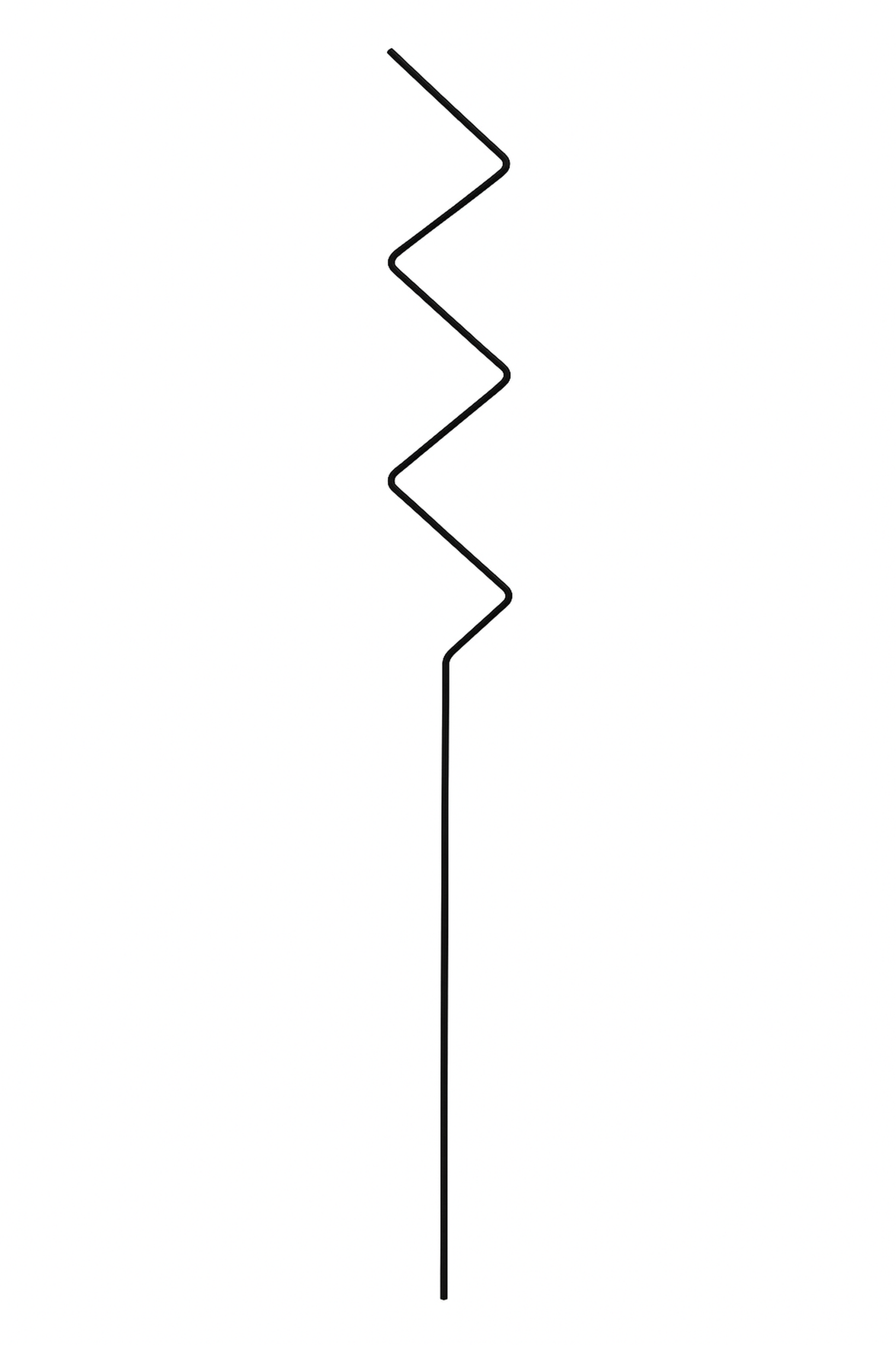 Metal Plant Support Zigzag Model 80 cm Black for Climbing Large-Leaved Plants